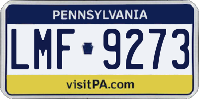 PA license plate LMF9273