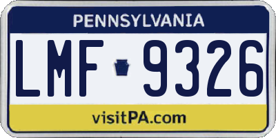 PA license plate LMF9326