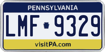 PA license plate LMF9329