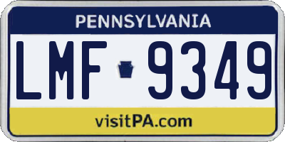 PA license plate LMF9349
