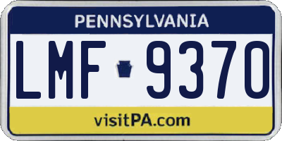 PA license plate LMF9370