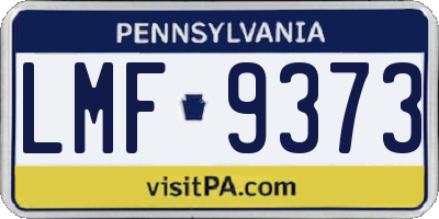 PA license plate LMF9373