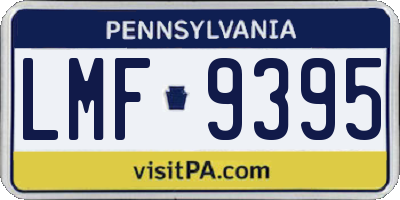 PA license plate LMF9395