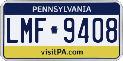 PA license plate LMF9408