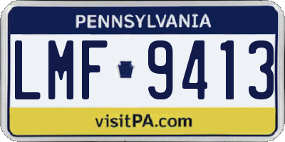 PA license plate LMF9413