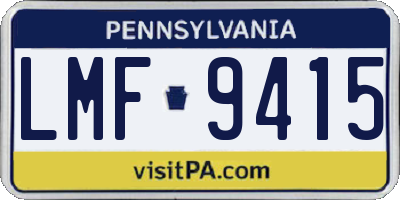 PA license plate LMF9415