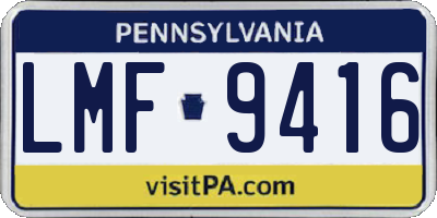 PA license plate LMF9416