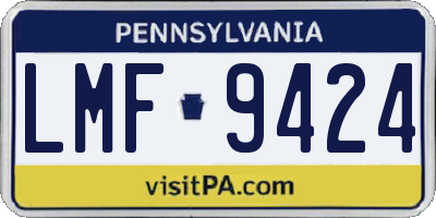 PA license plate LMF9424