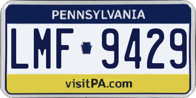 PA license plate LMF9429