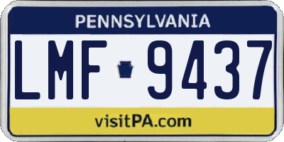 PA license plate LMF9437