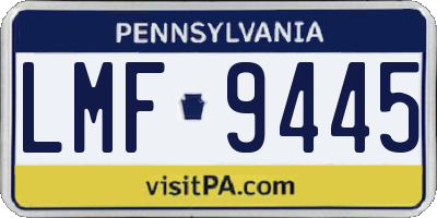 PA license plate LMF9445