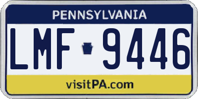 PA license plate LMF9446