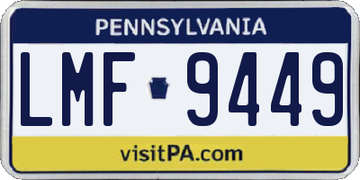 PA license plate LMF9449