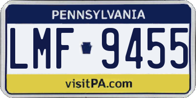 PA license plate LMF9455