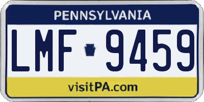 PA license plate LMF9459