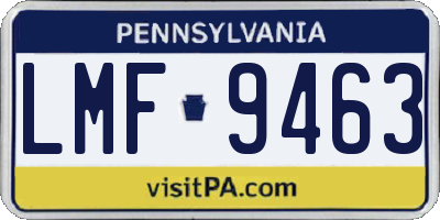 PA license plate LMF9463