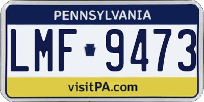 PA license plate LMF9473