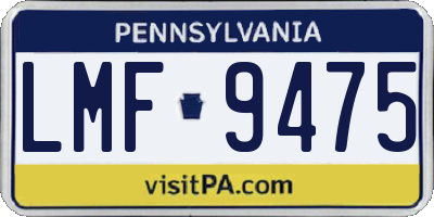 PA license plate LMF9475