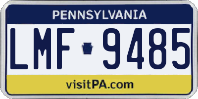 PA license plate LMF9485