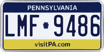 PA license plate LMF9486