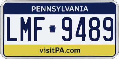 PA license plate LMF9489