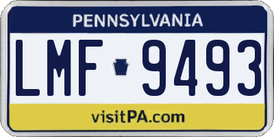 PA license plate LMF9493