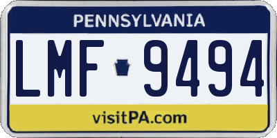 PA license plate LMF9494