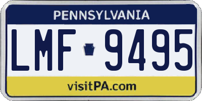 PA license plate LMF9495
