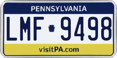 PA license plate LMF9498