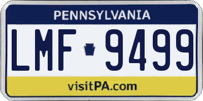 PA license plate LMF9499