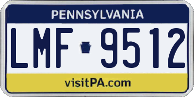 PA license plate LMF9512