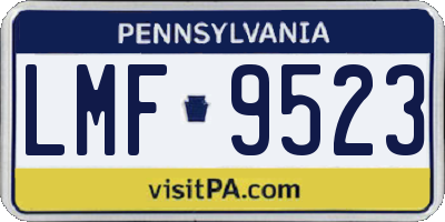 PA license plate LMF9523