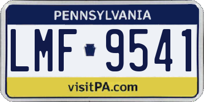 PA license plate LMF9541