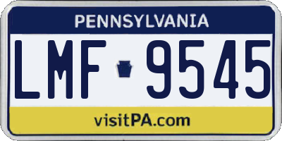 PA license plate LMF9545