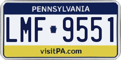 PA license plate LMF9551