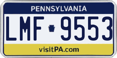 PA license plate LMF9553