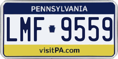 PA license plate LMF9559