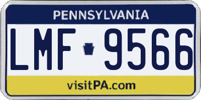 PA license plate LMF9566