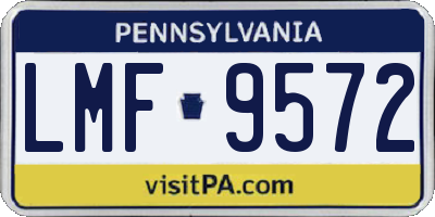 PA license plate LMF9572