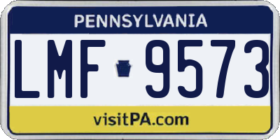 PA license plate LMF9573