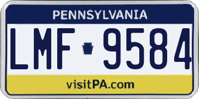 PA license plate LMF9584