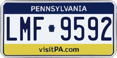 PA license plate LMF9592