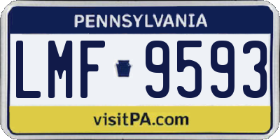 PA license plate LMF9593