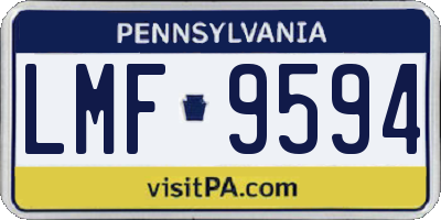 PA license plate LMF9594