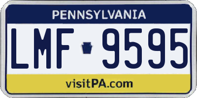 PA license plate LMF9595