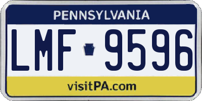PA license plate LMF9596