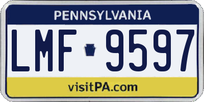 PA license plate LMF9597