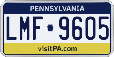 PA license plate LMF9605