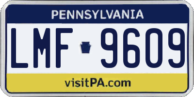PA license plate LMF9609