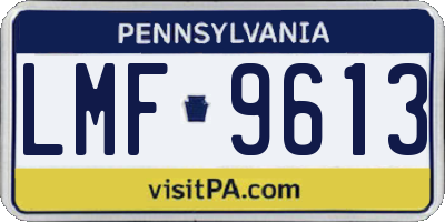 PA license plate LMF9613